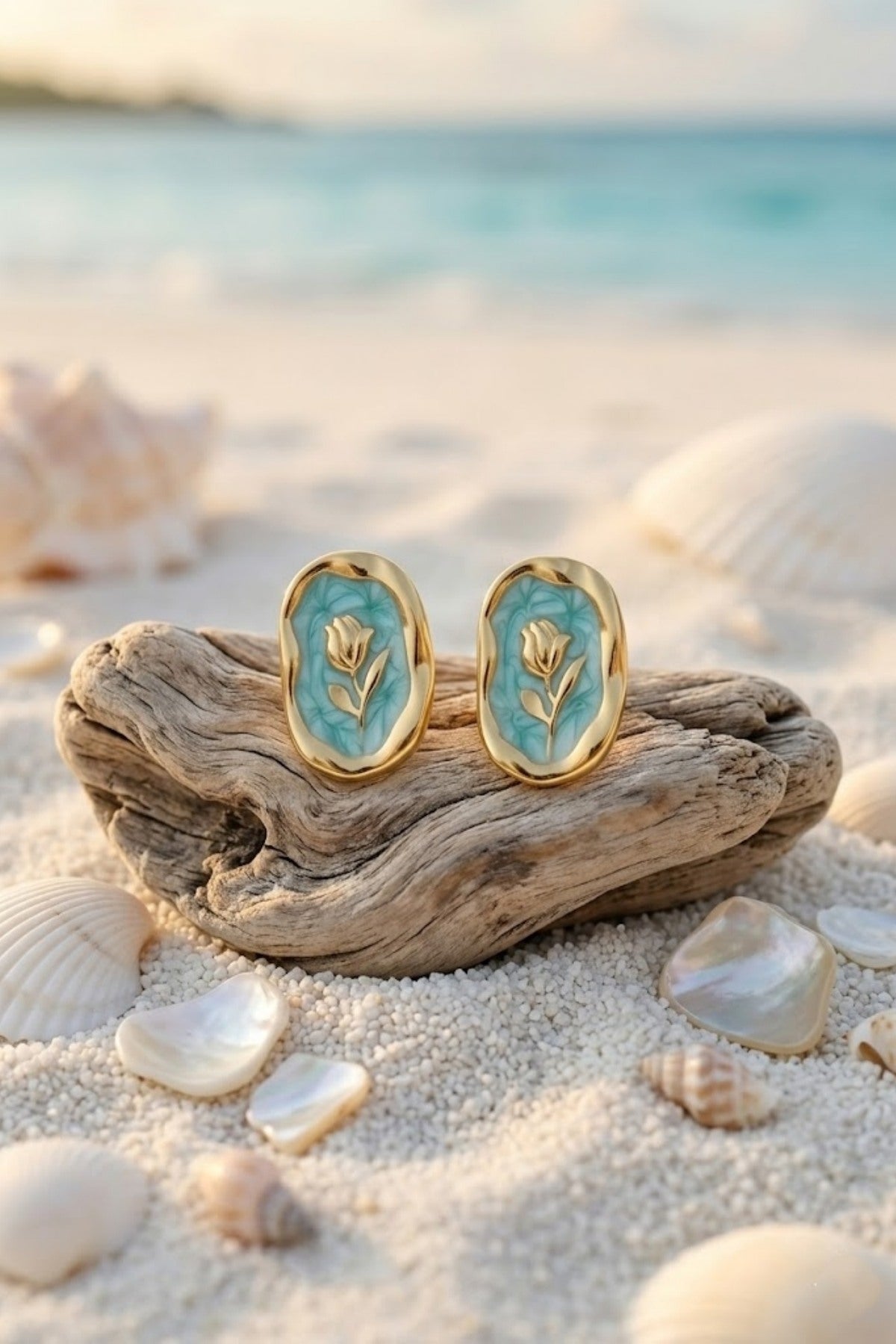 Boucle d’Oreilles Tulipe Émaillée