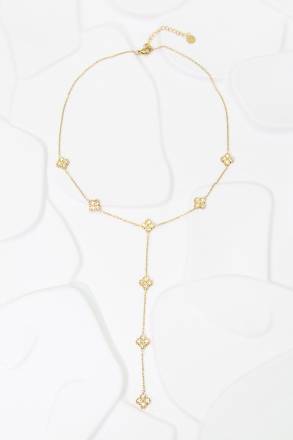 Collier Y Trèfle Zircon