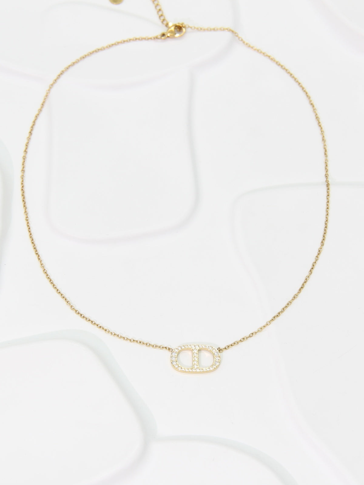 Collier Boucle Marine Strass