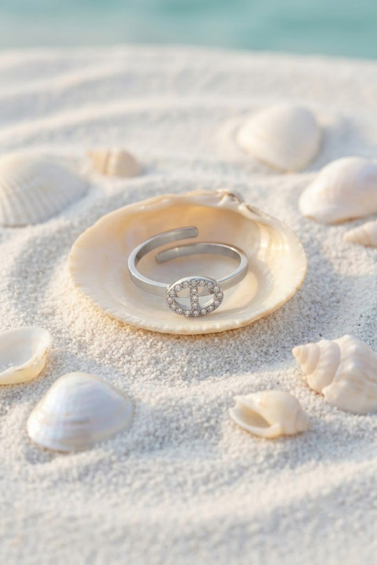 Bague Ajustable Maille Marine
