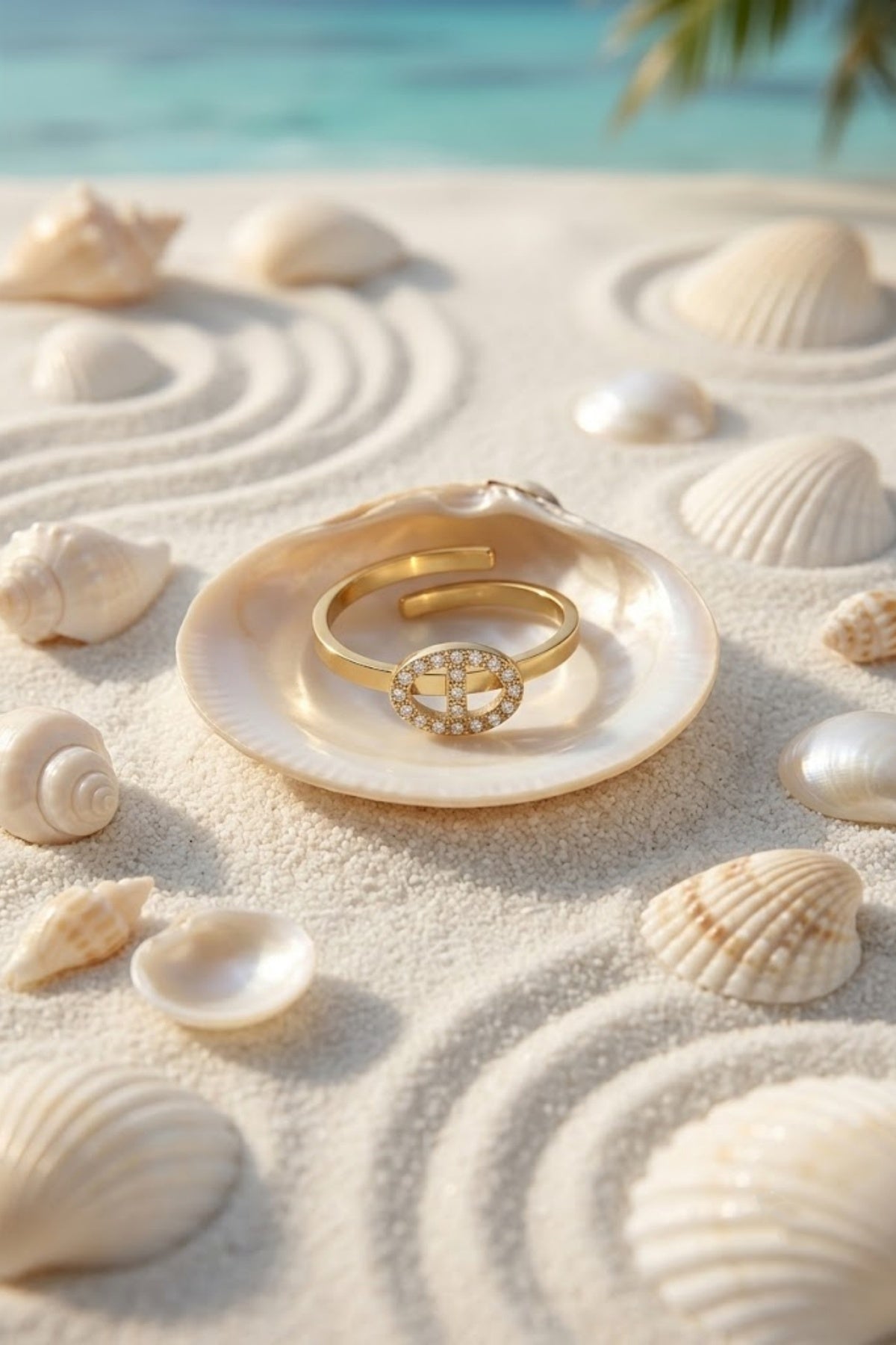 Bague Ajustable Maille Marine