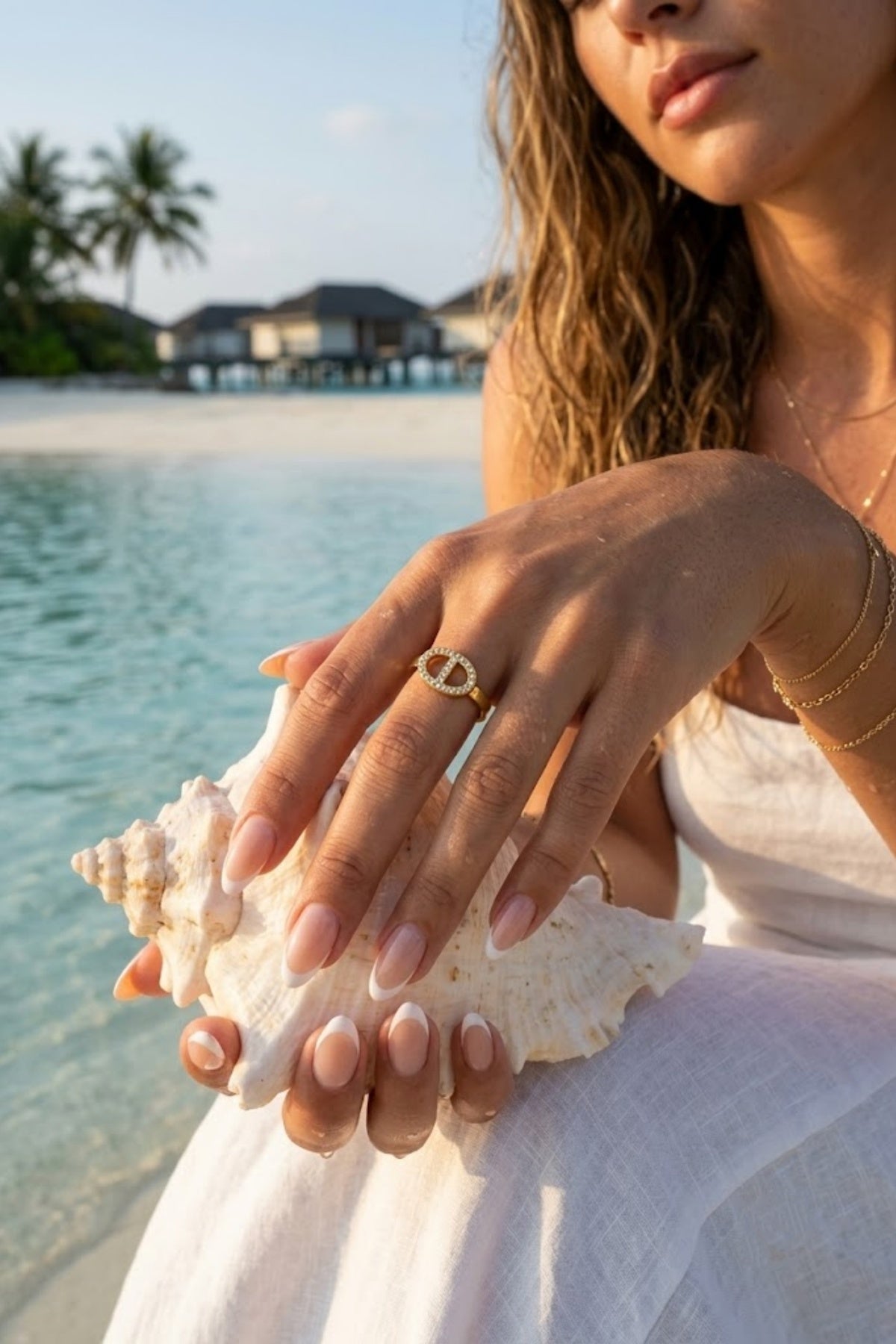 Bague Ajustable Maille Marine