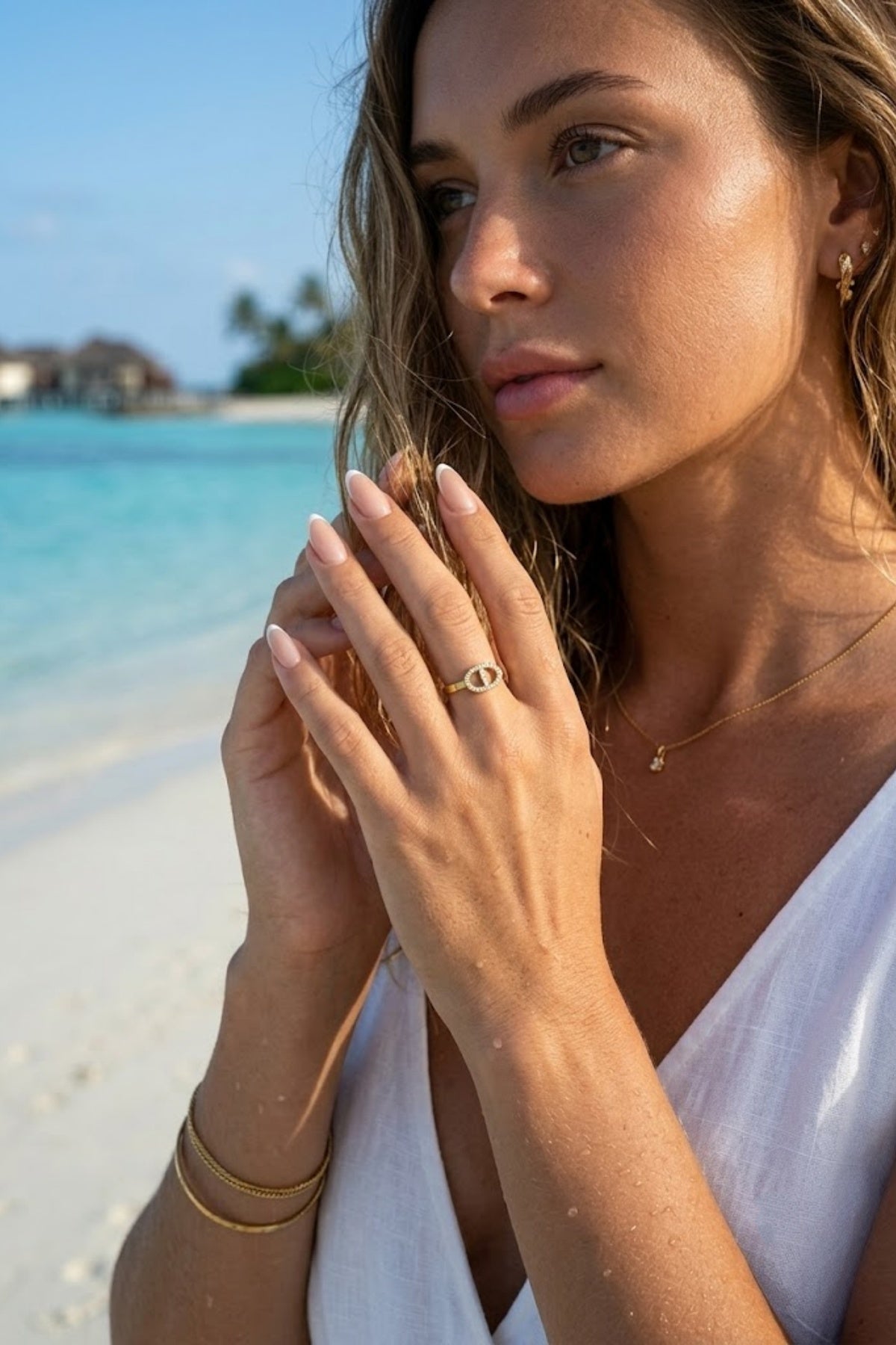 Bague Ajustable Maille Marine