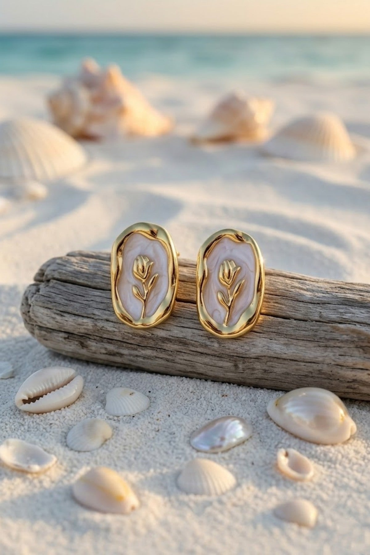 Boucle d’Oreilles Tulipe Émaillée