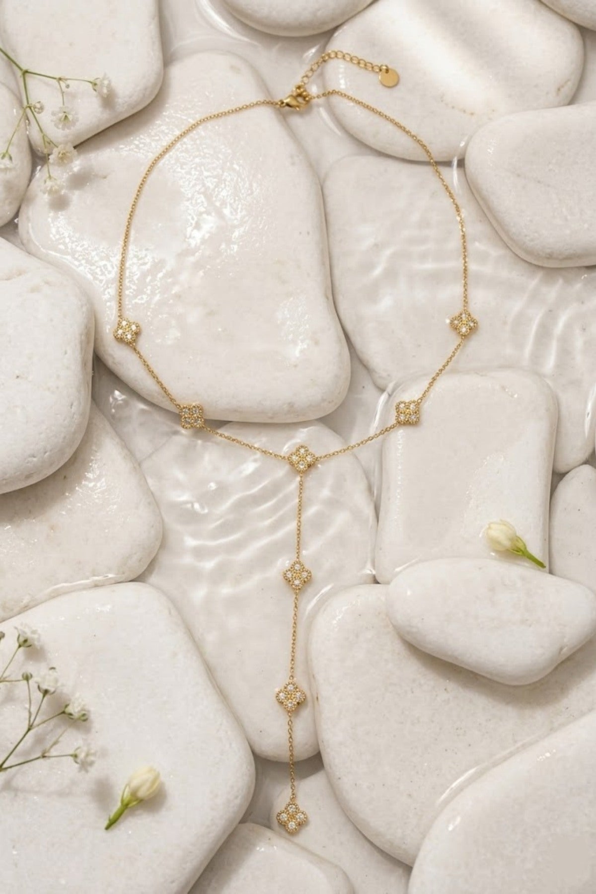 Collier Y Trèfle Zircon